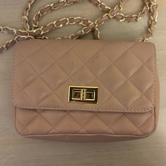 Quilted Pink Crossbody Bag (100% LEATHER) - Picture 8 of 9